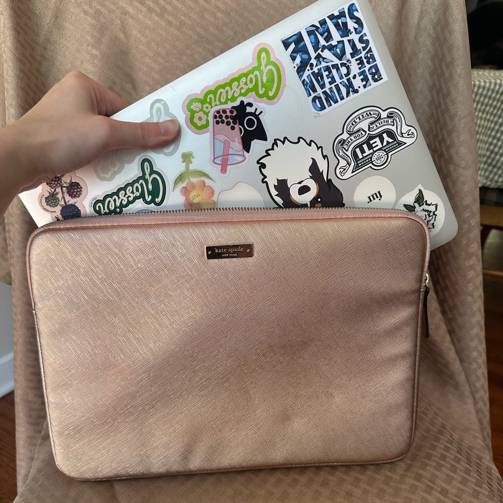 Kate Spade Metallic Rose Gold 13” Laptop Case (Laptop Not Included)